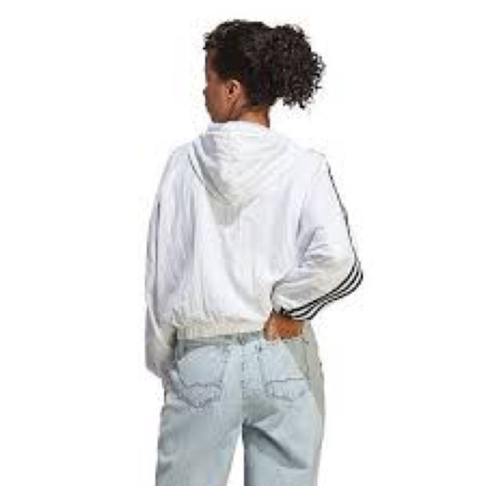 Women's adidas Essentials 3-Stripes Woven Windbreaker SZ M - Picture 4 of 11